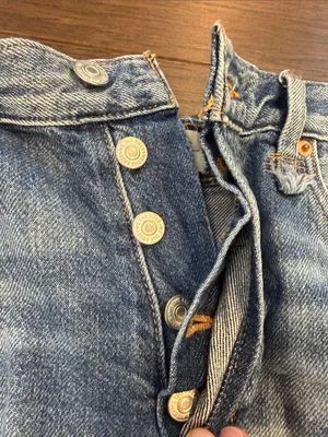 We The Free Cream Distressed High-Rise Denim Shorts Size 27 - C69-005 thumbnail 5