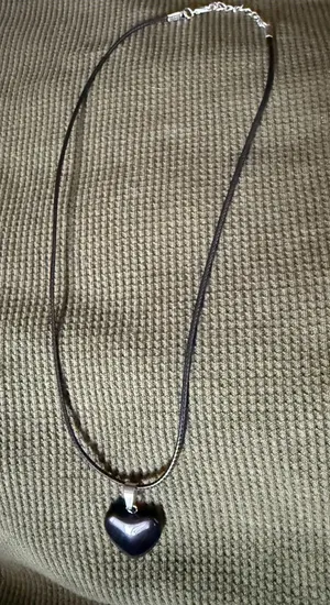 Deep Purple Heart Pendant Necklace - Women Jewelry thumbnail 1