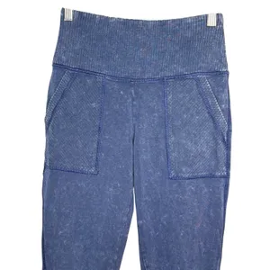 Aerie Chill Play Move Jogger Leggings Womens Medium Blue Acid Wash High‎ Waist thumbnail 4