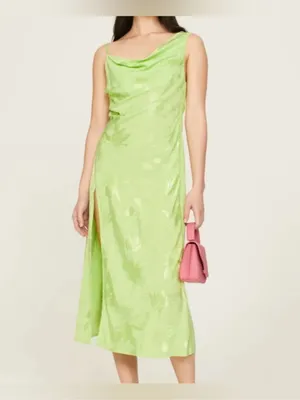 NWT For Love & Lemons Ilana jacquard Midi Dress in Green size M thumbnail 8