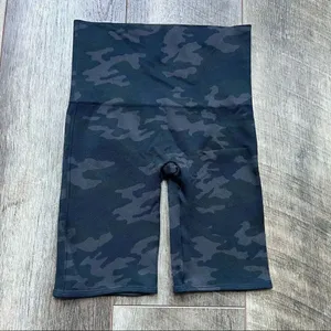 Spanx Grey Black Look at Me Now Camo High Waisted Biker Shorts Shape Wear XS thumbnail 5