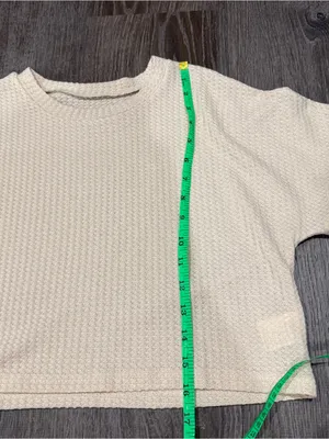 NWOT Unbranded Waffle Knit Cropped Short Sleeve thumbnail 6