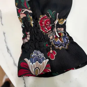 Ann Taylor long sleeve black with floral design blouse thumbnail 7