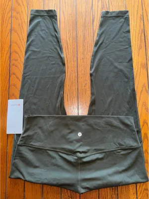 Lululemon Align High Rise 28” Dark Olive Size 16 NWT thumbnail 1