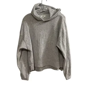 Aerie Women's Gray Ribbed Hoodie Sweatshirt Size M Relaxed Fit‎ thumbnail 2