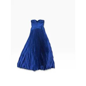 Lulus Royal Blue Strapless Pleated Dress Size M thumbnail 2