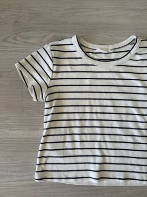 By Together Black & Cream Stripe Short Sleeve Top thumbnail 3