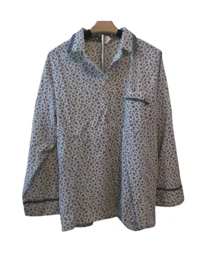 Vintage Andhurst Pajama Top Medium White Blue‎ Paisley Button Front Loungewear thumbnail 1
