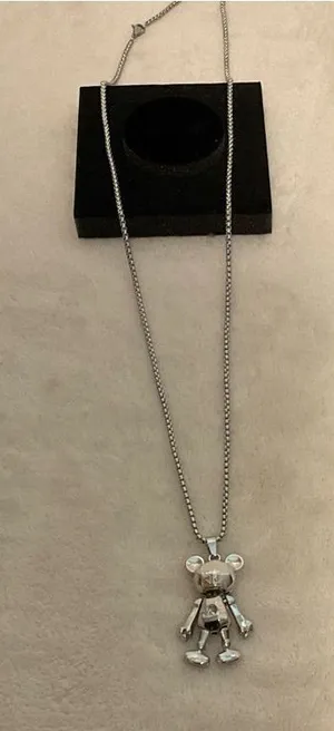 Sterling Silver Teddy Bear Pendant Necklace - Women's Jewelry thumbnail 1
