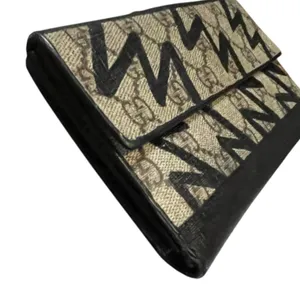Gucci continental wallet lightning bolt in Navy w/COA vintage Rare thumbnail 14