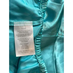 Aqua Blue Satin Feel Sleeveless Button Lace Top Shorts Pajama Set 1XLT thumbnail 9