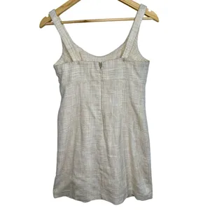 Abercrombie & Fitch Cream Beige Tweed Sleeveless Mini Dress Womens Size S Petite thumbnail 2