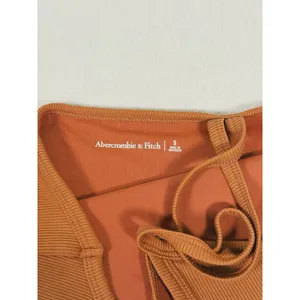 Abercrombie One Shoulder Cutout Bodysuit Small Brown Ribbed Night Out Y2K Fall thumbnail 4