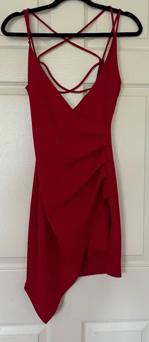 Windsor Red Mini Dress asymmetrical  thumbnail 1