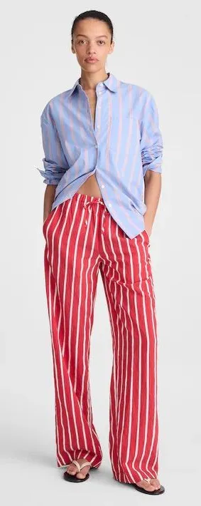 Madewell Pull On Pants in Varsity Red Size Small NWT thumbnail 1