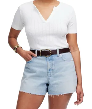 Madewell The Curvy Perfect Jean Shorts Foster Wash Women’s Size 31 Raw Hem thumbnail 1