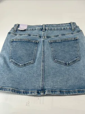Wax Jean Light Wash Denim Mini Skirt thumbnail 6