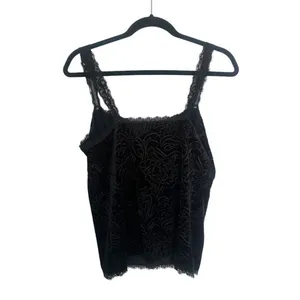 White‎ House Black Market WHBM Velvet Floral Tank Large Lace Whimsigoth Grunge thumbnail 5