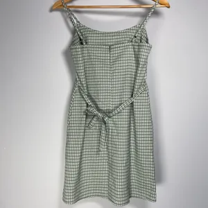 John Galt Plaid Shift Dress Mini White Gingham Preppy Pistachio Green Picnic thumbnail 6