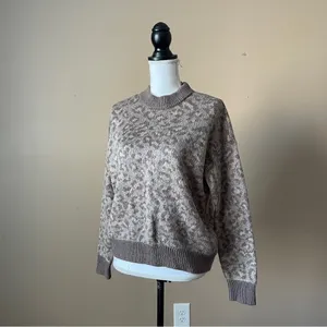 AERIE | Animal Print Knit Sweater Sz XS thumbnail 4
