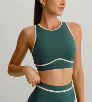 Berlook Dark Green Round Neck Line Tank Top thumbnail 1