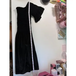 Urban Outfitters Womens Black Plush Velvet‎ Smocked Ruffle Sleeve Mini Dress XS thumbnail 9
