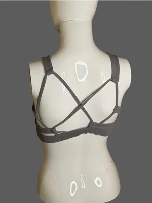 aerie Grey 'JUST CHILL' High-Neck Sports Bralette thumbnail 6