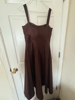 Brown Alfred Angelo satin midi dress thumbnail 4