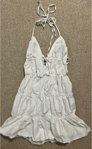 Zara white halter mini dress thumbnail 3