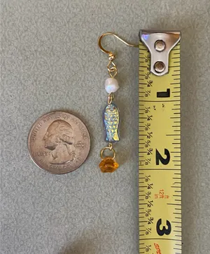 quality Czech glass beads fish unique dangle earrings⭐️🐟💕 thumbnail 8