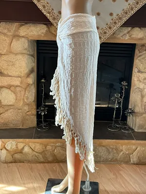 Boho Twist Skirt With Tassels Ivory M thumbnail 6