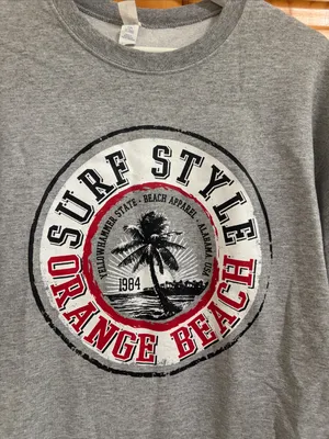 Orange Beach Alabama Size Small Grey Crewneck Sweatshirt thumbnail 2