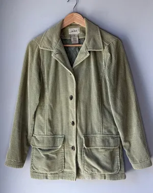 L.L. Bean Vintage Green Corduroy Utility Walking Jacket thumbnail 1