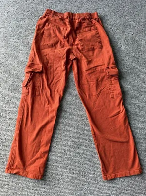 Lepunuo Women Burnt Orange Cargo Pants Straight Leg Stretch Cotton‎ Size S thumbnail 1