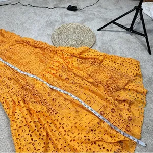 BHLDN x Free People Robinne Crochet Lace Maxi Dress Boho Yellow Orange Size M thumbnail 13