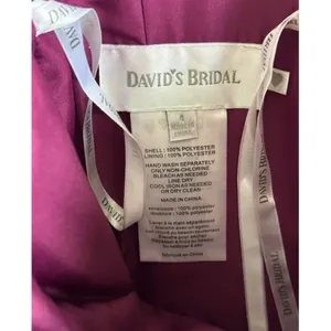 Davids Bridal Strapless Chiffon Ruffle Cocktail Dress Sangria Purple Size 4 thumbnail 4