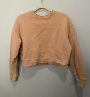 Girlfriend Collective Tan Cropped Crewneck Sweatshirt‎ Size Medium thumbnail 1