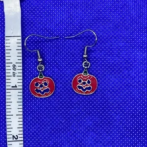 New pumpkin earrings‎ cute little pumpkin drop dangle earrings teacher librarian thumbnail 2