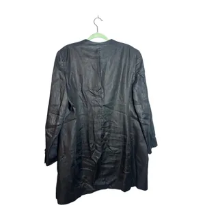 Lauren Ralph Lauren Black 100% Linen Collarless Longline Blazer Jacket Size 14 thumbnail 7