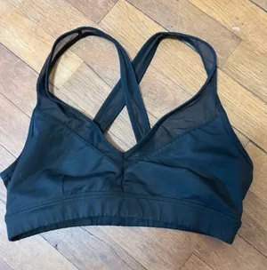 ALO Yoga Black Cross-Back Mesh Sports Bra thumbnail 1