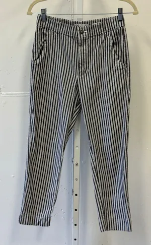 Hollister Ultra High-Rise Striped Tapered Pants Gray White Small Contemporary thumbnail 1