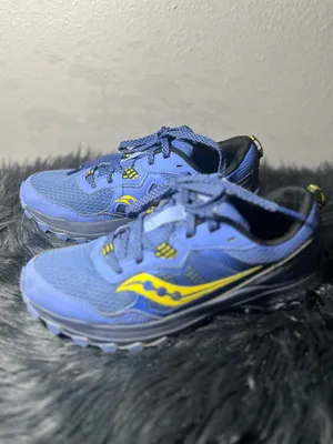 Saucony Excursion TR XT600 Trail Running Hiking Blue/Yellow Sneakers Sz7.5 thumbnail 4