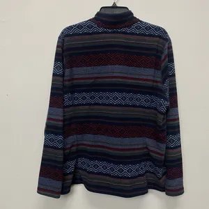 Eddie Bauer Pullover 3/4 Zip Woman 2XL Navy Blue Geo Print Stripe Sweater Fleece thumbnail 5