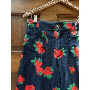 Maeve The Colette Cropped Wide-Leg Pants in Strawberry Linen Edition Size 26 thumbnail 5
