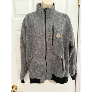 Carhartt Sherpa Fleece Jacket Womens XL Gray Full Zip OJ3913-W‎ Workwear Coat thumbnail 2