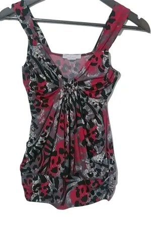 Wet Seal S Black Pink Leopard Bubble Top thumbnail 1