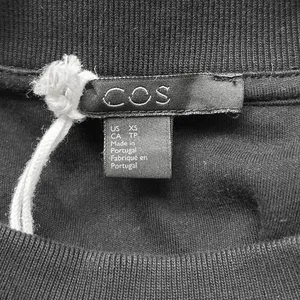 COS Black 100% Cotton Short Sleeve Plain Mock Neck Mini T Shirt Dress Size XS thumbnail 7