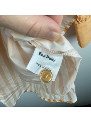 Ena Pelly Bree Cotton Shirt Dress - Melon Stripe - Size 6 thumbnail 9