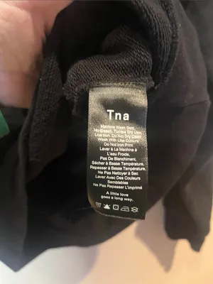 TNA Aritzia Women’s Logo Hoodie Sweatshirt Black White Size XS thumbnail 6