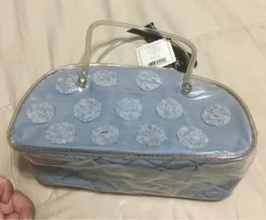 Blue And Clear Cosmetics Pouch With Zipper And Carry Handle thumbnail 1